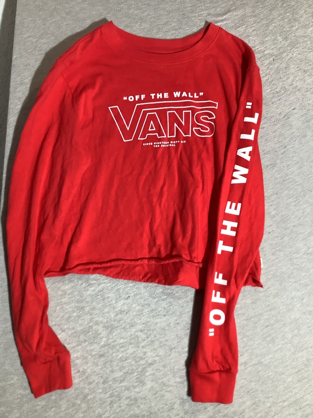Vans Red 'Off The Wall' Long Sleeve Top